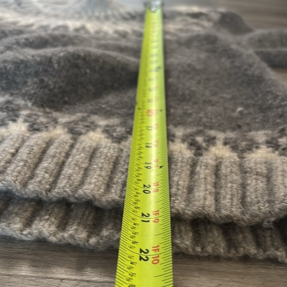 Lauren Ralph Lauren Gray white fair isle hand knit wool alpaca Sweater - large - Picture 4 of 8